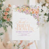 Spring Bridal Shower Bundle Template | Peach Purple Floral Bridal Shower Invitation Bundle | Editable Games Spring Floral Bridal Shower Signage Printables Amy Design Templates