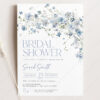 Blue Floral Wildflower Bridal Shower Invitation Template
