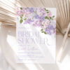 Purple Bridal Shower Invitation Card | Lilac Hydrangea Printable Template Instant Download Purple Bridal Shower Invitation Card | Lilac Hydrangea Printable Template Instant Download