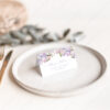 B053 Purple Floral Wedding Place Card Template 2 Amy Design