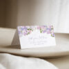 B053 Purple Floral Wedding Place Card Template 3 Amy Design