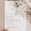 Boho Greenery Bridal Shower Invitation Template Editable | Rustic Sage Green Pampas Invite Boho Greenery Bridal Shower Invitation Template Editable | Rustic Sage Green Pampas Invite