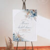 B055 Blue Bohemian Bridal Shower Welcome Sign Amy Design Templates 2