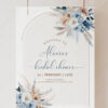 B055 Blue Bohemian Bridal Shower Welcome Sign Amy Design Templates 3