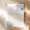 Dusty Blue Boho Bridal Shower Invitation Template | Pampas Grass Bohemian Invite Pampas Grass Bohemian Invite