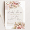Pink Bohemian Boho Bridal Shower Invitation | Template Editable Pampas Grass Invite Printable Pink Bohemian Boho Bridal Shower Invitation | Template Editable Pampas Grass Invite Printable