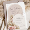Boho Arched Bridal Shower Invitation Card | Bohemian Floral Pampas Grass Template Bohemian Floral Pampas Grass Template