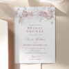 Monogram Floral Bridal Shower Invitation Card | Pink Invite Printable Template Pink Invite Printable Template