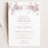 Monogram Floral Bridal Shower Invitation Card | Pink Invite Printable Template Pink Invite Printable Template
