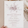 Minimalist Monogram Bridal Shower Invitation Template | Editable French Toile Vintage Invite Printable Editable French Toile Vintage Invite Printable