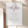 Minimalist Pink Floral Bridal Shower Invitation Template Editable