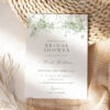 French Floral Bridal Shower Invitation Template | Greenery Vintage Monogram Invite Printable Greenery Vintage Monogram Invite Printable