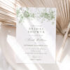 French Floral Bridal Shower Invitation Template | Greenery Vintage Monogram Invite Printable Greenery Vintage Monogram Invite Printable