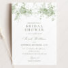 French Floral Bridal Shower Invitation Template | Greenery Vintage Monogram Invite Printable Greenery Vintage Monogram Invite Printable