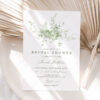 Minimalist Green Floral Bridal Shower Invitation Template | Monogram Greenery Invite Printable Editable Minimalist Green Floral Bridal Shower Invitation Template | Monogram Greenery Invite Printable Editable