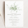 Minimalist Green Floral Bridal Shower Invitation Template | Monogram Greenery Invite Printable Editable Minimalist Green Floral Bridal Shower Invitation Template | Monogram Greenery Invite Printable Editable