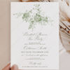 Vintage Greenery Bridal Shower Invitation Template | Personalized Monogram Invite Download Vintage Greenery Bridal Shower Invitation Template
