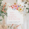 B066 Bright Flowers Bridal Shower Welcome Sign Template Amy Design1