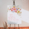 B066 Bright Flowers Bridal Shower Welcome Sign Template Amy Design3