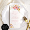 Thank You Place Setting Menu Card Template | Bright Floral Wedding Printable | Napkin Menu Thank You