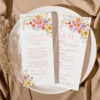 Thank You Place Setting Menu Card Template | Bright Floral Wedding Printable | Napkin Menu Thank You