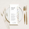 Minimalist Wildflower Wedding Table Thank You Template | Thank You Napkin Note Printable