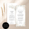Printable Menu Thank You Template | Wildflower Wedding Napkin Menu Cards | Place Setting Thank You Note