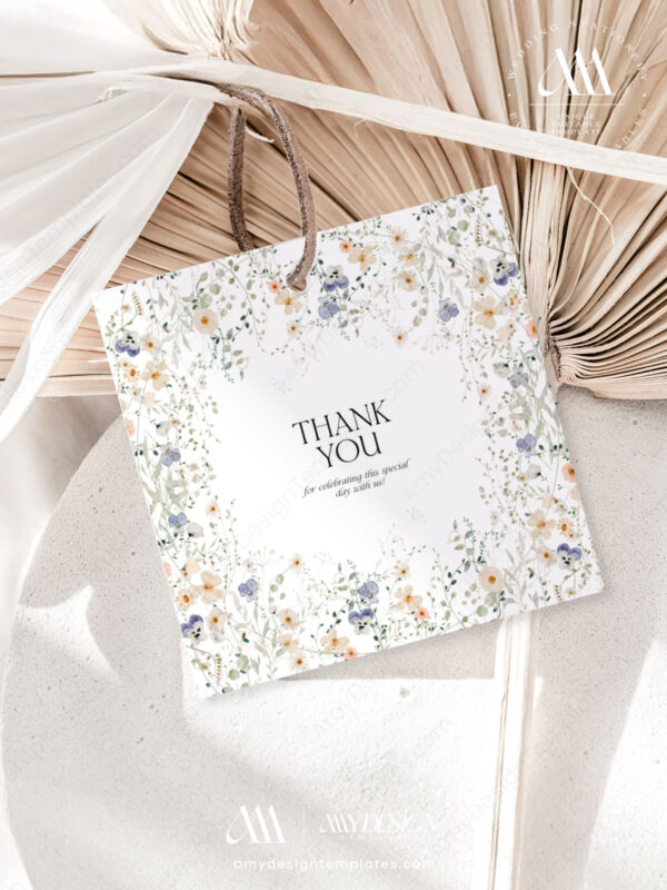 Whimsical Thank You Labels Template Editable | Favor Tags Printable | Instant Download