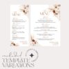 D011 Boho Wedding Menu Template Amy Design 1
