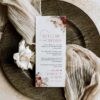 Burgundy Wedding Menu Thank You Card Template | Boho Wedding Napkin Note Printable Cards Burgundy Wedding Menu Thank You Card Template | Boho Wedding Napkin Note Printable Cards