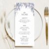 Wisteria Wedding Menu Template | Wedding Dinner Menu | Custom Wedding Menu Card D014 Wisteria Wedding Menu Template Amy Design 2
