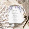 Wisteria Wedding Menu Template | Wedding Dinner Menu | Custom Wedding Menu Card D014 Wisteria Wedding Menu Template Amy Design 3