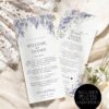 Wisteria Wedding Place Settings Thank You | Purple Menu Napkin Note | Printable Thank You Editable Template Wisteria Wedding Place Settings Thank You | Purple Menu Napkin Note | Printable Thank You Editable Template