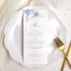 Blue French Toile Wedding Invitations Template BUNDLE | Monogram Wedding Invites, Menu & Signs D015 French Toile Wedding Menu Template Amy Design 1