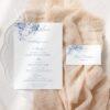 Blue French Toile Wedding Invitations Template BUNDLE | Monogram Wedding Invites, Menu & Signs D015 French Toile Wedding Menu Template Amy Design 4