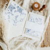 Blue French Toile Wedding Invitations Template BUNDLE | Monogram Wedding Invites, Menu & Signs D015 Monogram Envelope Liner Template 2