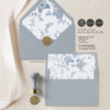 Monogram Envelope Liner Template | DIY Wedding Envelope Liners A7 | SVG File | French Toile Blue Wedding D015 Monogram Envelope Liner Template 8