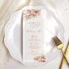 Floral Wedding Menu Template | Dessert Menu Printable | DIY Wedding Menu | Mauve Pink Bohemian