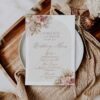 Floral Wedding Menu Template | Dessert Menu Printable | DIY Wedding Menu | Mauve Pink Bohemian