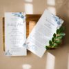 Blue Bohemian Wedding Template BUNDLE | 50+ Editable Dusty Blue Invitation Suite & Boho Signs Blue Watercolor Floral Menu Template | Rustic Boho Wedding Menu Template | Menu Editable Printable