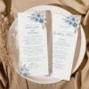 D018 Blue Watercolor Floral Menu Template 2