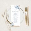 D018 Blue Watercolor Floral Menu Template 4