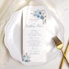 Blue Bohemian Wedding Template BUNDLE | 50+ Editable Dusty Blue Invitation Suite & Boho Signs D018 Blue Watercolor Floral Menu Template 5