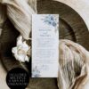Blue Bohemian Wedding Template BUNDLE | 50+ Editable Dusty Blue Invitation Suite & Boho Signs Blue Wedding Napkin Place Setting Menu | Welcome and Thank You Note | Wedding Decor Table Instant Download