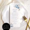 Blue Wedding Napkin Place Setting Menu | Welcome and Thank You Note | Wedding Decor Table Instant Download Blue Wedding Napkin Place Setting Menu | Welcome and Thank You Note | Wedding Decor Table Instant Download