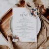 Navy Blue Wedding Menu Template | Rustic Menu Template | Boho Menu Cards | Dessert Menu