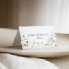 Elegant Place Card Template | Wildflower Wedding Name Cards | Flat & Foldable Digital Download D023 Elegant Place Card Template 4 Amy Design