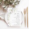 Wildflower Wedding Template BUNDLE | 50+ Templates Editable Floral Invitation Suite D023 Whimsical Wedding Menu Template Amy Design 1