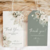Boho Greenery Wedding Template Bundle | 50+ Templates Editable Sage Green Invitation Suite Boho Greenery Favor Tags Template | Green Bohemian Thank You Labels Printable Download