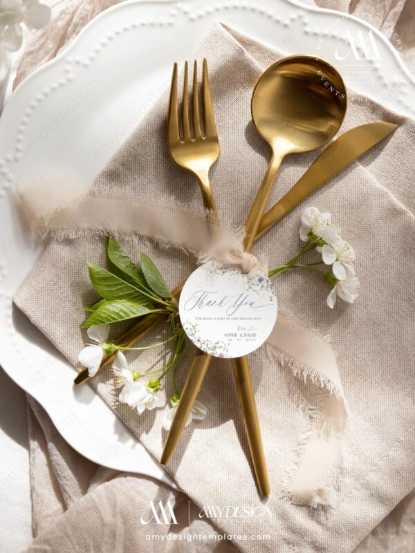 Wildflower Thank You Favor Tags Editable | Wedding Favor Printable | Birthday Thank You Labels